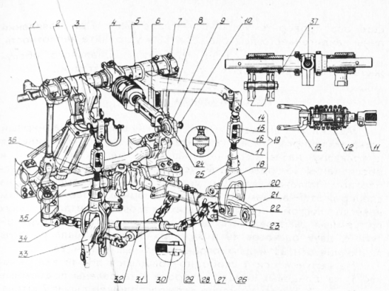 Механізм навіски трактора ДТ-75В